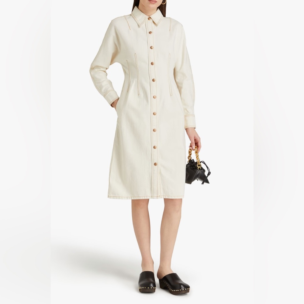 Tory Burch Denim Shirt Dress • Size 10 • New With Tags • Runs Narrow at Waist